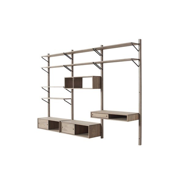 Policový díl z dubového dřeva k nástěnné sestavě WOOOD Gyan-image-3