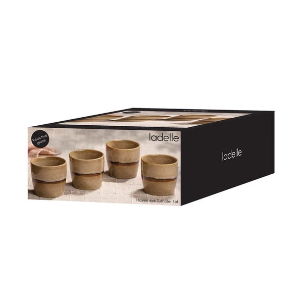Tazze in set per espresso in marrone chiaro in porcellana 4 pz 350 ml Haven – Ladelle-image-2