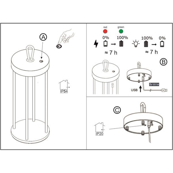 Lampada da tavolo a LED nera (altezza 36 cm) Kante - Fischer & Honsel-image-3