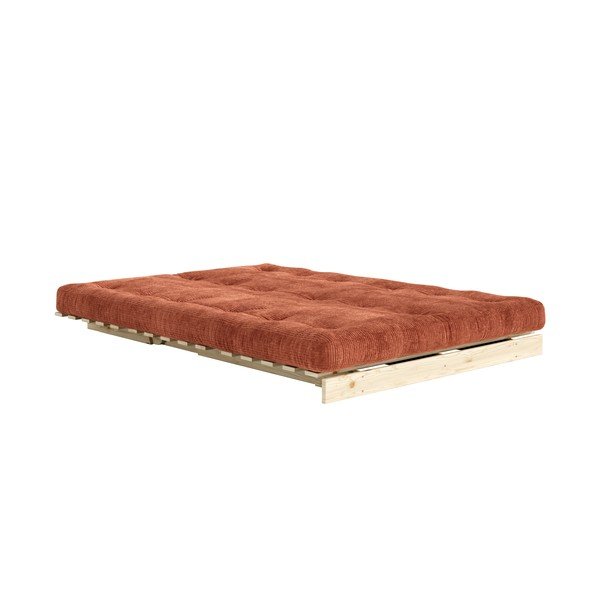 Divano color terracotta allungabile con rivestimento in velluto a coste 140 cm Roots – Karup-image-1