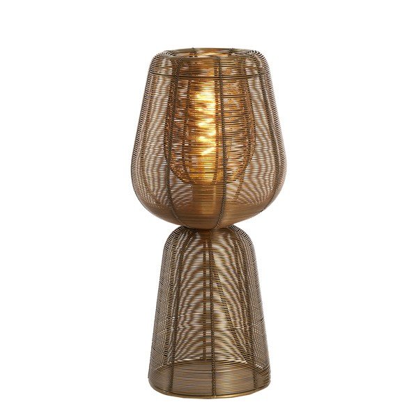 Lampada da tavolo color bronzo in metallo (altezza totale 42 cm) Aboso – Light & Living-image-1