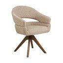 Sedia da pranzo beige in imbottito con braccioli Dover – House Nordic