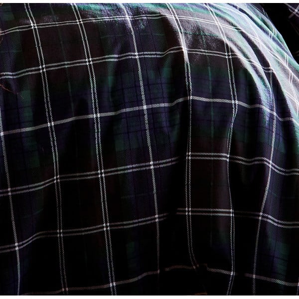 Biancheria da letto in cotone blu scuro Brushed Tartan, 200 x 200 cm - Catherine Lansfield-image-3