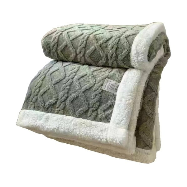 Coperta verde in sherpa 150x200 cm Island - My House-image-1