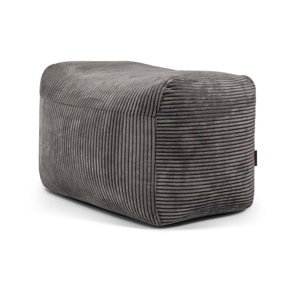 Puof a sacco grigio scuro con rivestimento in velluto a coste Plus 70 Lounge – SLOWDOWN