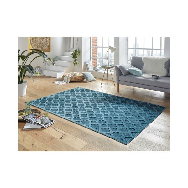 Tappeto in viscosa blu , 80 x 125 cm Bryon - Mint Rugs-image-1
