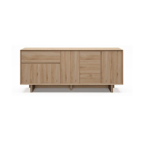 Cassettiera di colore naturale con effetto rovere 180x76x45 cm Carpi – Marckeric