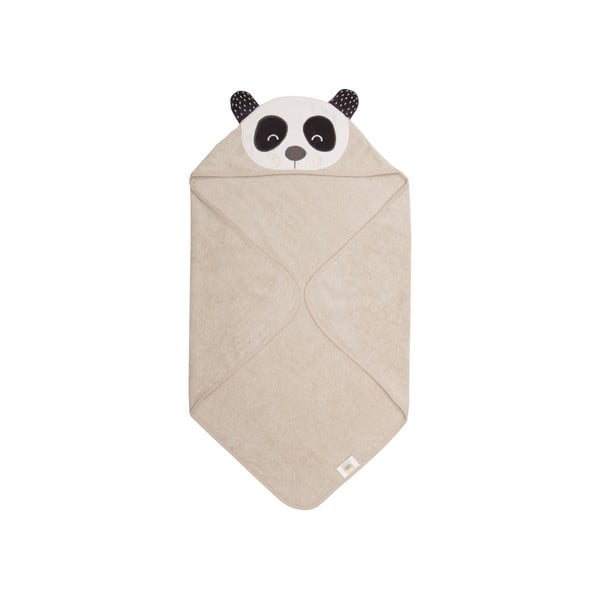 Asciugamano beige in spugna con cappuccio 80x80 cm Penny Panda - Södahl