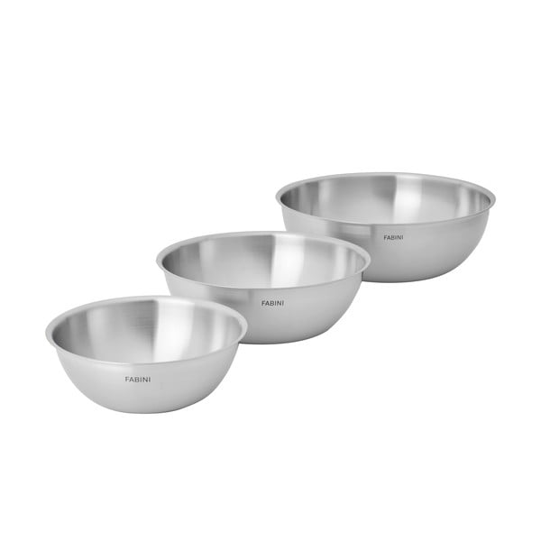 Ciotole in set argentate in acciaio inox 3 pz ø 25,5 cm Lucca 3.0 – FABINI