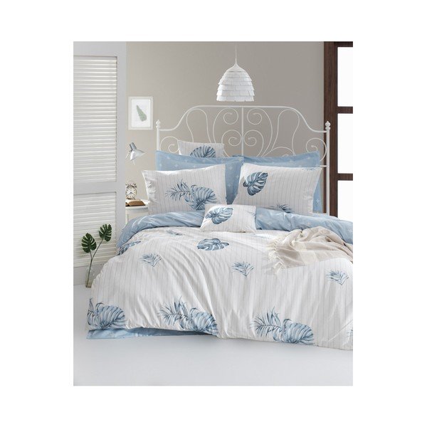 Biancheria da letto singola Ranforce in cotone Terezie Blue, 140 x 200 cm - Mijolnir