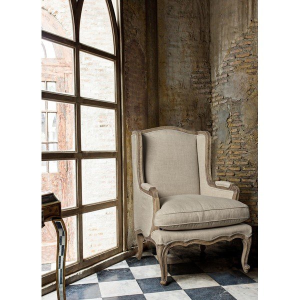 Poltrona beige con rivestimento in lino Catherine – Bizzotto-image-2