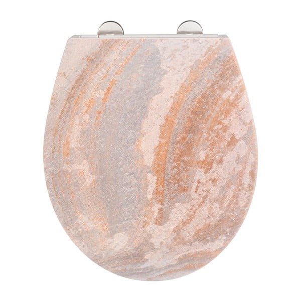 Sedile del wc a chiusura facilitata rosa chiaro Canyon, 38 x 45 cm - Wenko