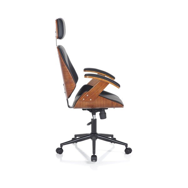 Sedia da ufficio nera in similpelle Visby – Tomasucci-image-3