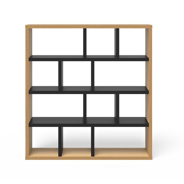 Libreria in rovere decorato in nero e naturale 150x159 cm Berlin - TemaHome-image-3