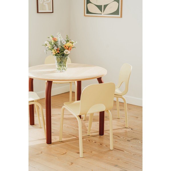 Tavolo da pranzo rotondo con piano effetto rovere ø 100 cm Meko – noo.ma-image-2