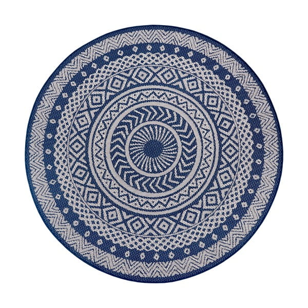 Tappeto per esterni blu-grigio Rotondo, ø 160 cm - Ragami