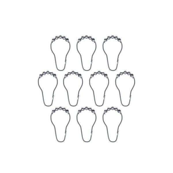 Set di anelli per tenda doccia color argento opaco 10 pz Aqua – Mette Ditmer Denmark