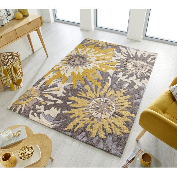 Tappeto giallo/grigio 160x230 cm Soft Floral - Flair Rugs-image-4