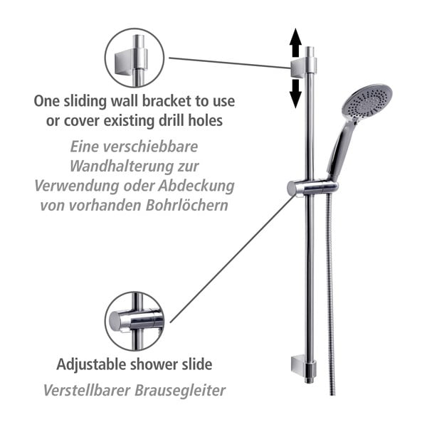 Set doccia in acciaio inox argento lucido 66 cm Young - Wenko-image-2