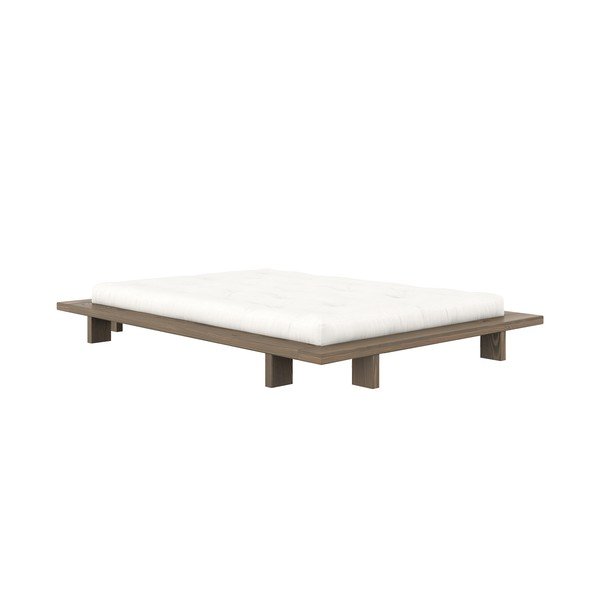 Hnědá dvoulůžková postel z borovicového dřeva s roštem 140x200 cm Japan – Karup Design-image-3