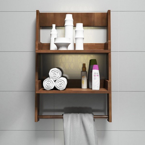 Mensola da parete in legno di pino marrone Aso - Puqa Design-image-1