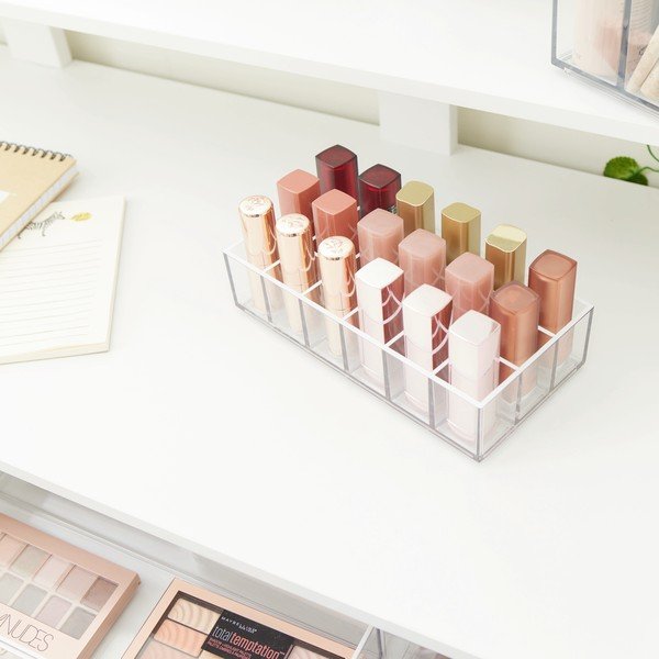 Organizzatore per cosmetici da bagno in plastica riciclata Lip Station - iDesign-image-3