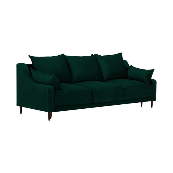 Divano letto in velluto verde scuro con contenitore, 215 cm Freesia - Mazzini Sofas-image-2