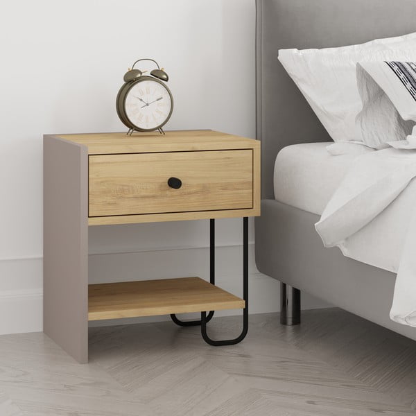 Comodino in rovere con mensole Saturne - Marckeric-image-4