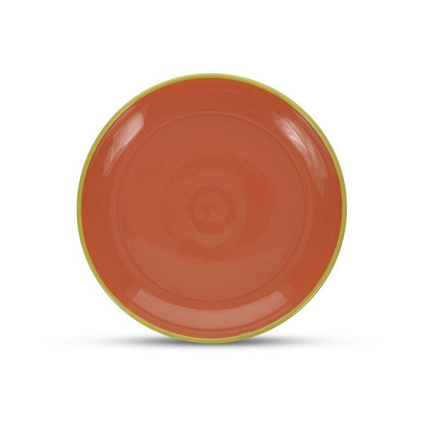 Piatto da dolce verde/arancione in gres ø 18 cm Duo – ONA