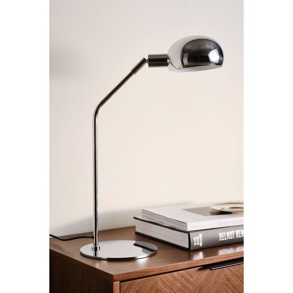 Lampada da tavolo color argento lucido in acciaio con struttura flessibile (altezza totale 59 cm) Lincon – Jotex-image-2