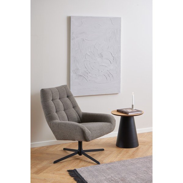 Poltrona grigio-marrone in tessuto bouclé Paris - Actona-image-1