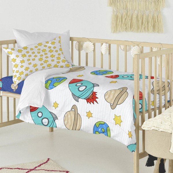 Biancheria da letto per bambini in cotone per letto singolo , 115 x 145 cm Space Rocket - Mr. Fox-image-4