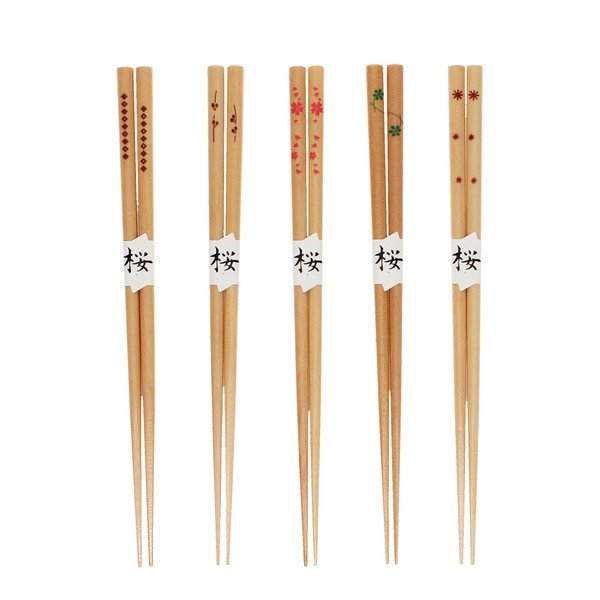 Bacchette in set di colore naturale in legno 5 pz Delicate – Rex London