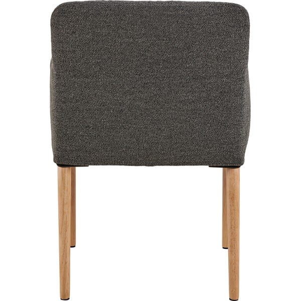 Sedia da pranzo grigia in imbottito con braccioli Zoe – Actona-image-4