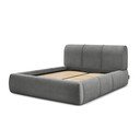 Letto matrimoniale imbottito grigio con contenitore con griglia 160x200 cm Vernon - Bobochic Paris