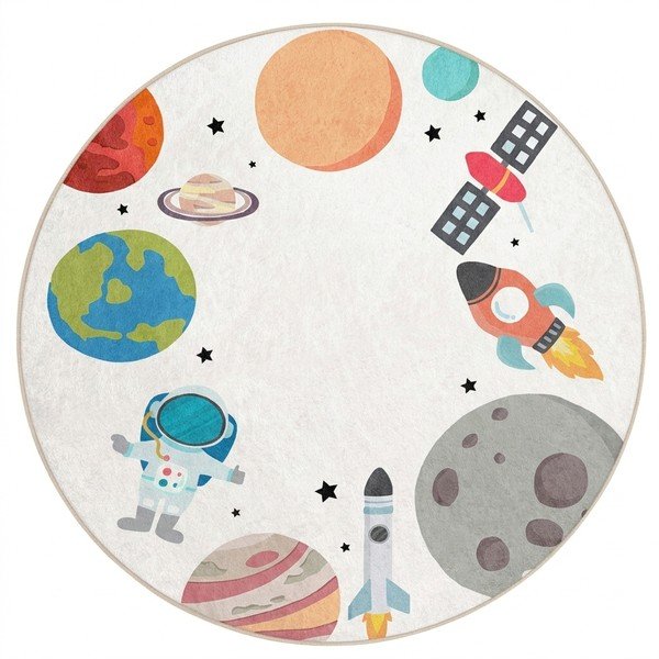 Tappeto da gioco per bambini lavabile ø150 cm Space Trip – Mila Home