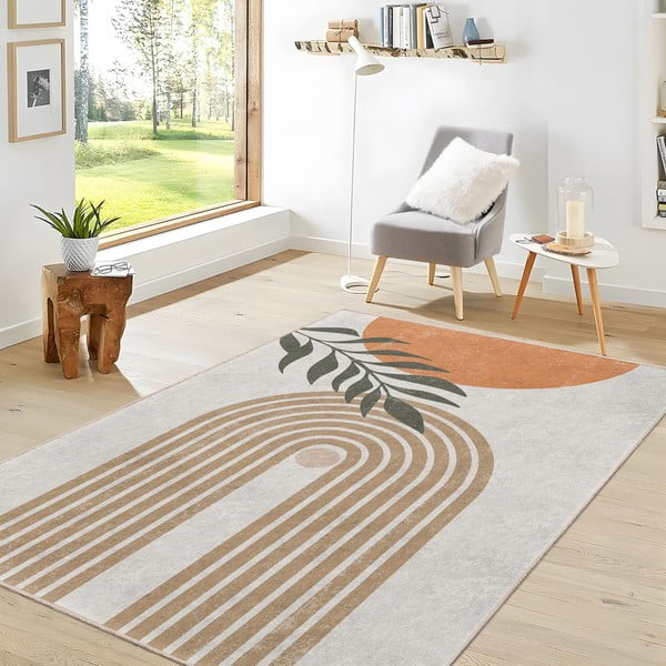 Tappeto color crema lavabile 80x150 cm Dot Arch – Mila Home-image-1