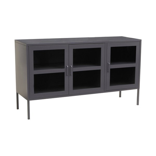Vetrina grigia in acciaio 140x80x45 cm Acier – Premier Housewares