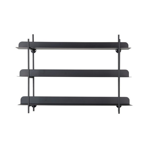 Mensola nera in metallo con ripiani multipli 60 cm Riqueza Tres – PT LIVING-image-2