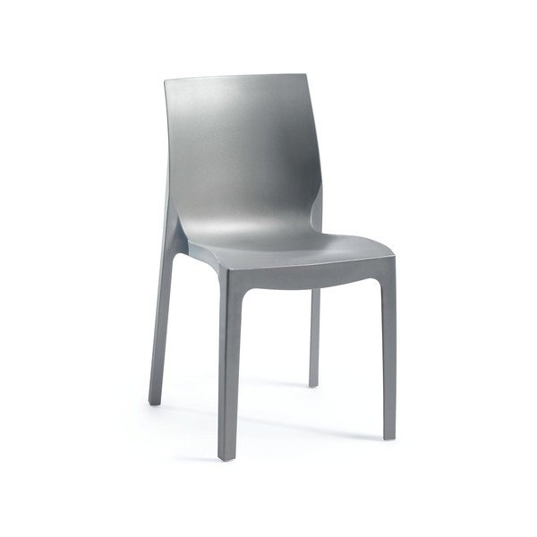 Sedia da giardino in plastica grigia Emma - Rojaplast