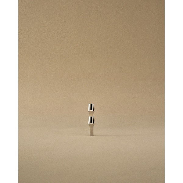 Vaso color argento lucido in metallo (altezza totale 11 cm) BMF – STOFF Nagel-image-2