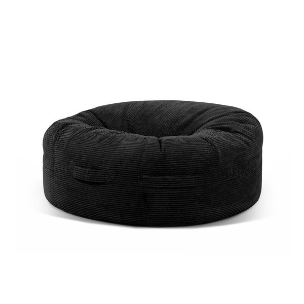 Puof a sacco nero con rivestimento in velluto a coste Roll 135 – SLOWDOWN