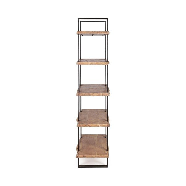Scaffale nero/di colore naturale in acacia massiccia 110x180x40 cm Artur – Bizzotto-image-3