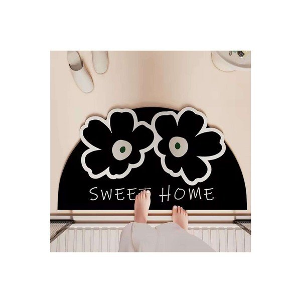 Tappetino per il bagno nero 60x100 cm Miedo – Foutastic-image-1