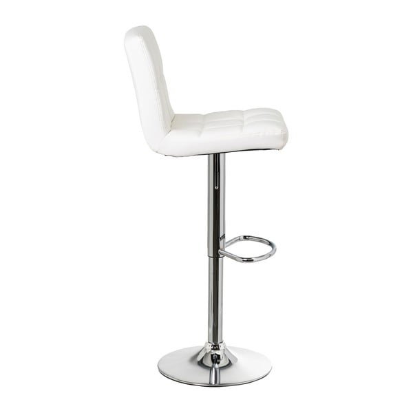 Sgabelli da bar bianchi ad altezza regolabile in similpelle in set di 2 (altezza seduta 93 cm) - Casa Selección-image-1