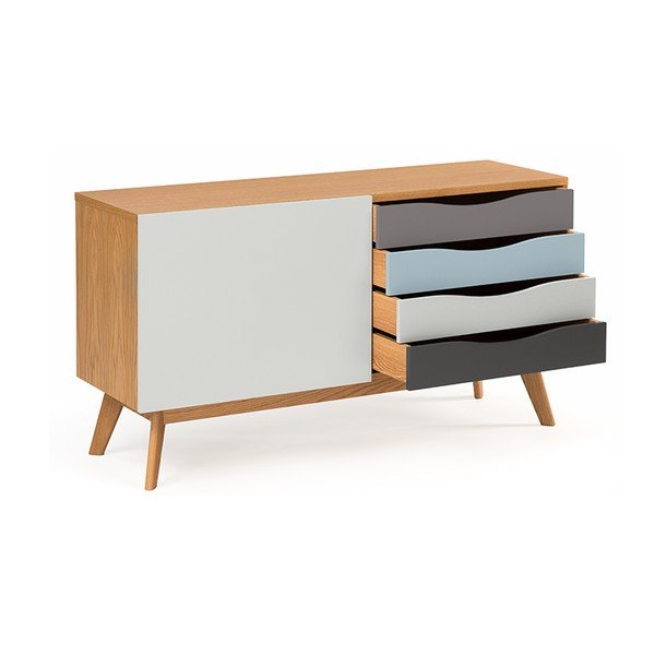 Cassettiera con cassetti blu e grigi Avon - Woodman-image-4