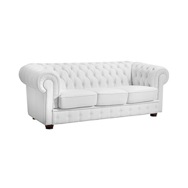 Divano in pelle bianca Bridgeport, 200 cm - Max Winzer