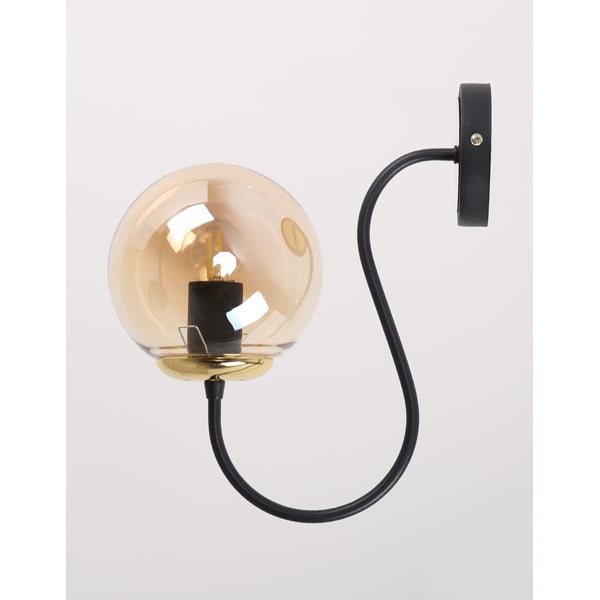 Lampada da parete in giallo ocra/nera ø 15 cm Oslo – Squid Lighting