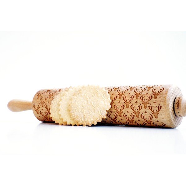 Rullo di pasta in legno con rilievi natalizi Reindeer - Valek-image-2