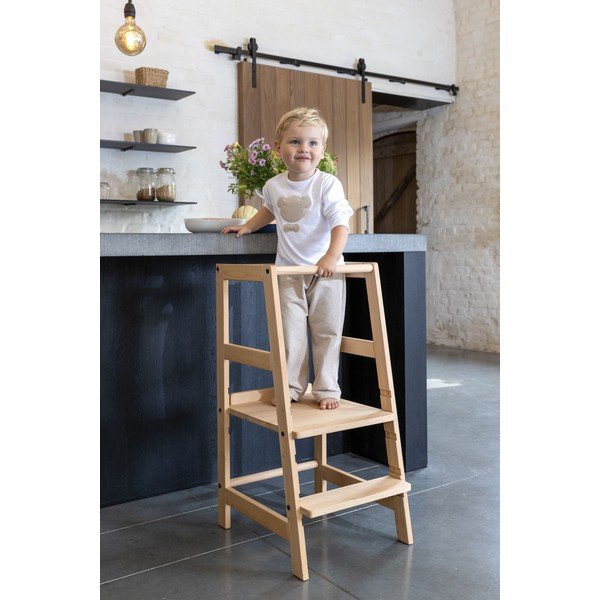 Torre di apprendimento di colore naturale in faggio massiccio Forrest – Vipack-image-3